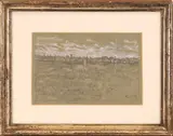 Guglielmo Ciardi, It's getting dark, pencil and white lead drawing on paper