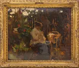 Pietro Fragiacomo, Portrait of Eugenia Fragiacomo, oil on cardboard