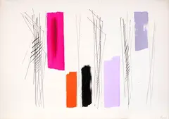 Ennio Finzi, untitled, mixed media on cardboard