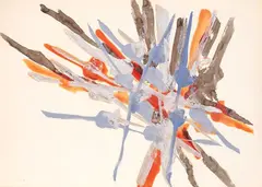 Pino Castagna, Study for a reed bed, 1981, mixed media on paper