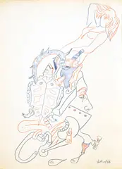 untitled by Vincenzo Eulisse, 1966, mixed media on paper, offered Jul 2026