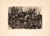 Ottorino Stefani, Landscape of Montebelluna, 1962, Inks on paper