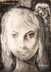 Face by Pino Ponti, mixed media on paper, offered Jul 2026