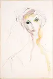 Ernesto Treccani, Face, mixed media on canvas cardboard