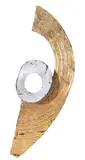 Gianni Pignat, One-of-a-kind brooch, 2022, handcrafted in steel sheet and gold leaf