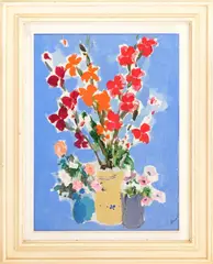 Renato Borsato, Flowers, oil on canvas