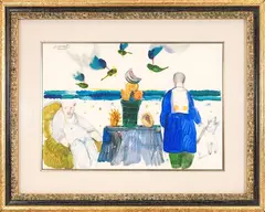 Antonio Possenti, Two sailors, mixed media on cardboard