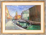 Mario De Luca, Venetian Rio, oil on canvas