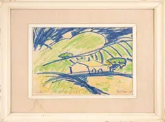 Saverio Barbaro, Study for landscape, 1968, mixed media on canvas paper