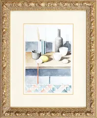 Marcello Scuffi, The red thread of memory, 1997, watercolor on handmade paper