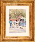 Walter Piacesi, Adriatic Avenue in summer, mixed media on board