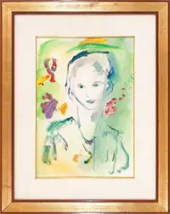 Ernesto Treccani, Faces, oil on canvas