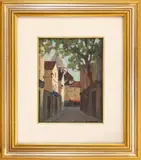 Dino Lanaro, A street in Montmartre, oil on canvas board
