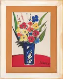 Sante Monachesi, Vase of flowers, oil on canvas