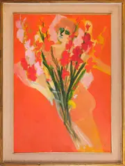 Renato Borsato, Gladioli, 1966, oil on canvas
