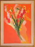 Renato Borsato, Gladioli, 1966, oil on canvas