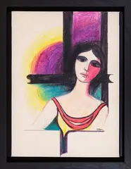 Pompeo Borra, Asteria, 1971, mixed media on canvas paper