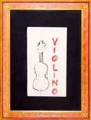 Violin by Giuseppe Chiari, mixed media on cardboard, offered Jul 2026