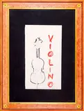 Giuseppe Chiari, Violin, mixed media on cardboard