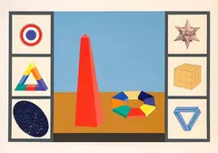 Lucio Del Pezzo, Composition, material screen printing e.g.