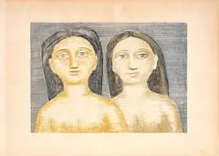 Massimo Campigli, The two sisters, 1952, lithography ex.