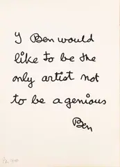 Ben Vautier, Well, screen printing ex.