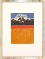 Carlo Mattioli, Landscape, etching aquatint ex.
