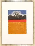 Carlo Mattioli, Landscape, etching aquatint ex.