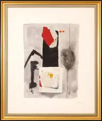 Giuseppe Santomaso, Composition, 1986, etching aquatint ex.