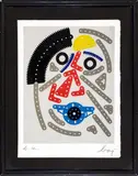 Enrico Baj, Mechanical portrait, multi-material screen printing e.g. ea