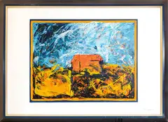Mario Schifano, The Red House, multi-material screen printing e.g. VIII/L