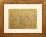 Domenico Cantatore, Lying nude, silkscreen on gold paper e.g. IX/XX