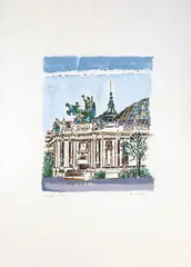 Church in Paris by Orfeo Tamburi, retouched lithography, offered Jul 2026