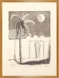 Saverio Barbaro, Palm and Moon, 1997, etching ex.