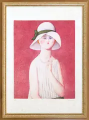 Antonio Bueno, Girl with pearl necklace, lithography e.g. pda