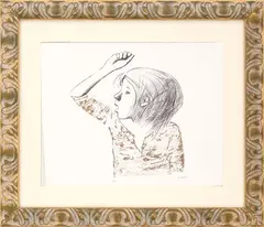Xavier Bueno, Little girl with raised arm, lithography ex. VI/L