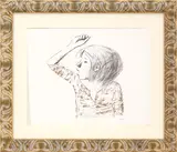 Xavier Bueno, Little girl with raised arm, lithography ex. VI/L