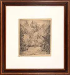 Giovanni Barbisan, Woods, 1940, etching ex.