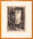 Mario Calandri, Owls, 1957, etching ex.