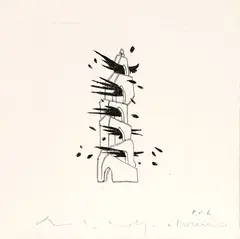 Luigi Mainolfi, Tower, 2004, etching e.g. pda