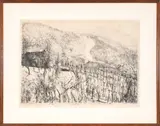 Giovanni Barbisan, The smoke and the snow, 1969, etching ex.