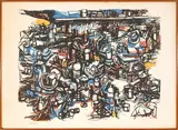 Renato Guttuso, The painter's table, 1960, lithography ex.