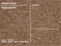 Filzpostkarte by Joseph Beuys, open edition felt postcard, offered Jul 2026