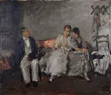 Cosimo Privato, La visita, oil on panel