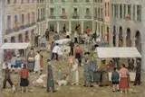 Fulvio Pendini, Piazza di Treviso, 1942, oil on canvas