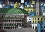Fulvio Pendini, il Palazzo della Ragione, oil on canvas