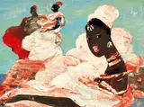 Salvatore Fiume, Somale, oil on paper riportata on panel