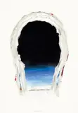 Gianfranco Goberti, Il mare di inverno, 2018, acrilici on cartoni tagliati sovrapposti