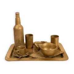 Daniel Spoerri, Tableau Piège, 1981, Bronze with gold patina