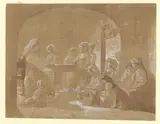 Vincenzo Cabianca, Bambine imparano a leggere, watercolour and biacca